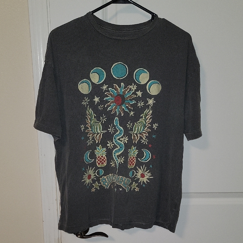 Celestial Graphic Tee with Nature Motifs